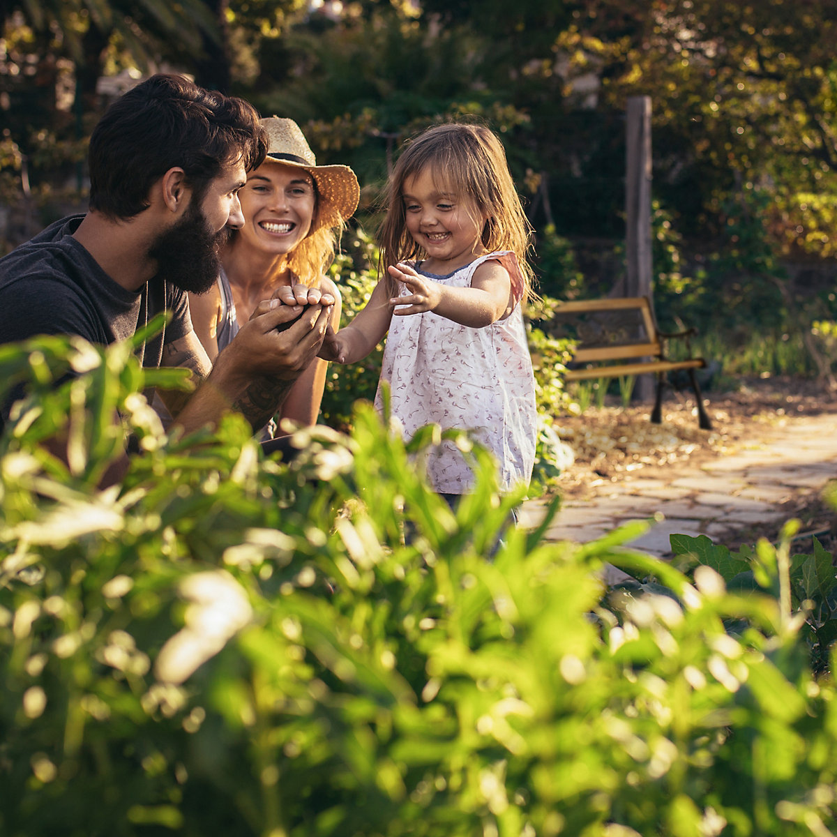 Kinder Gartenbank mit Tier-Motiv