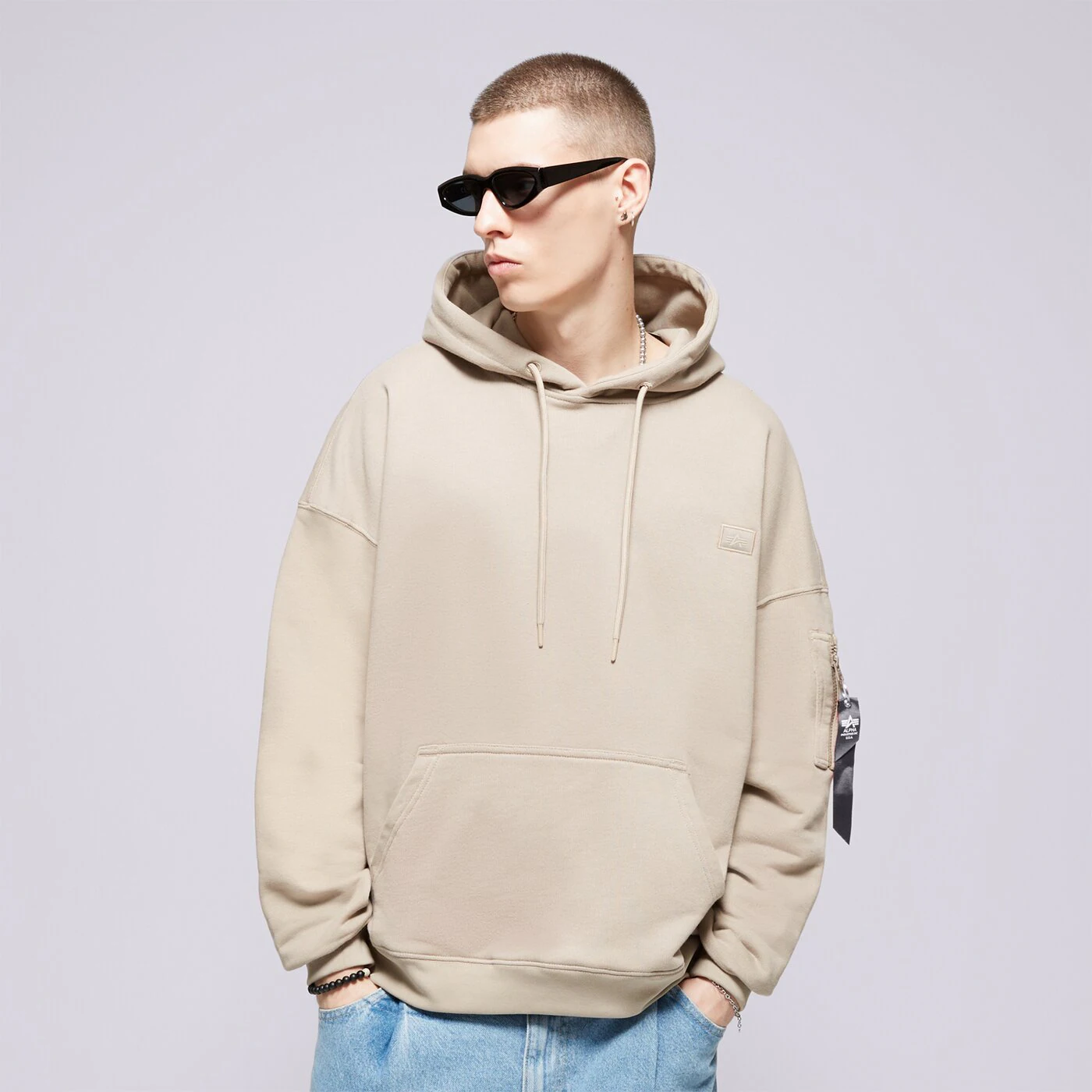 ALPHA INDUSTRIES HOODIE ALPHA ESSENTIALS RL HOODY Beige