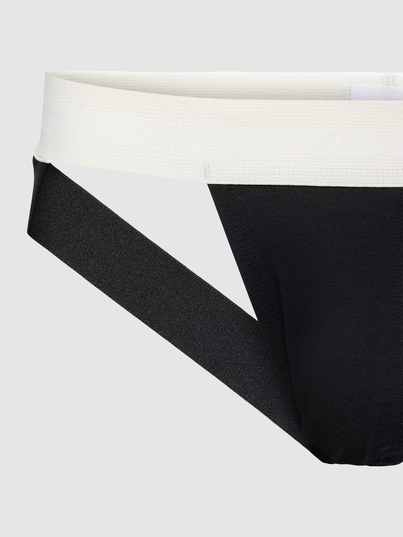 Jockstrap mit elastischem Logo-Bund im 3er-Pack in schwarz