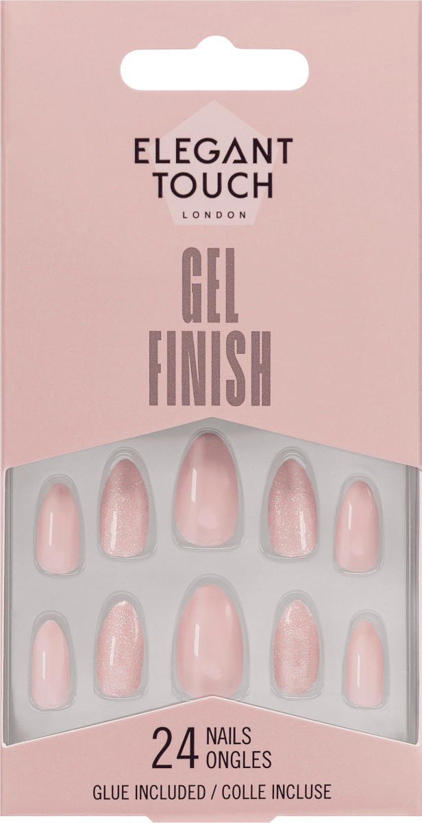 Künstliche Nägel Gel Finish Champagne Sparkler, 24 St