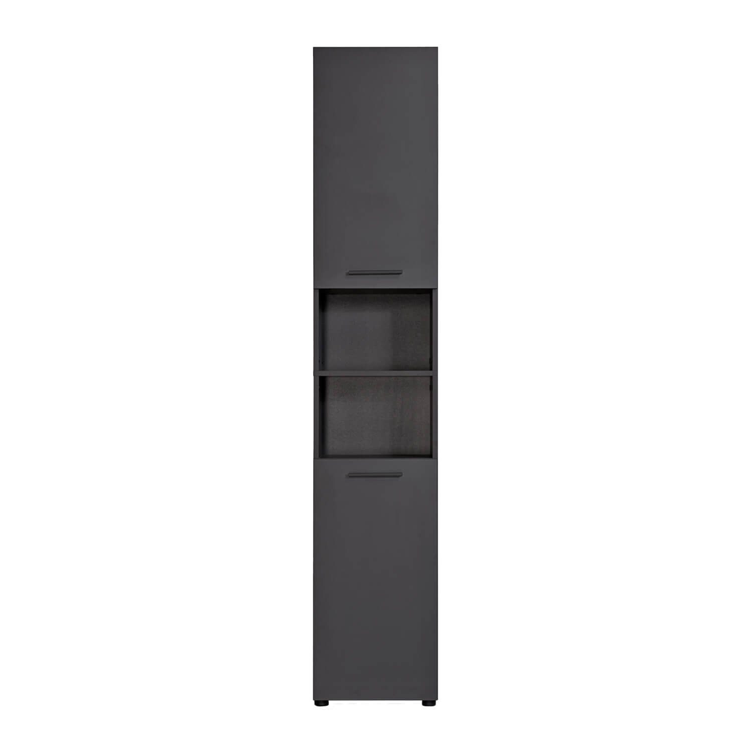 mokebo Hochschrank Der Kapitän (mit 5 Einlegeböden) Badezimmerschrank 35cm Breite mit 6 Fächern, Badschrank Anthrazit