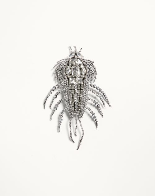 Valentino Les Glaces-broche i metal, stof og krystaller