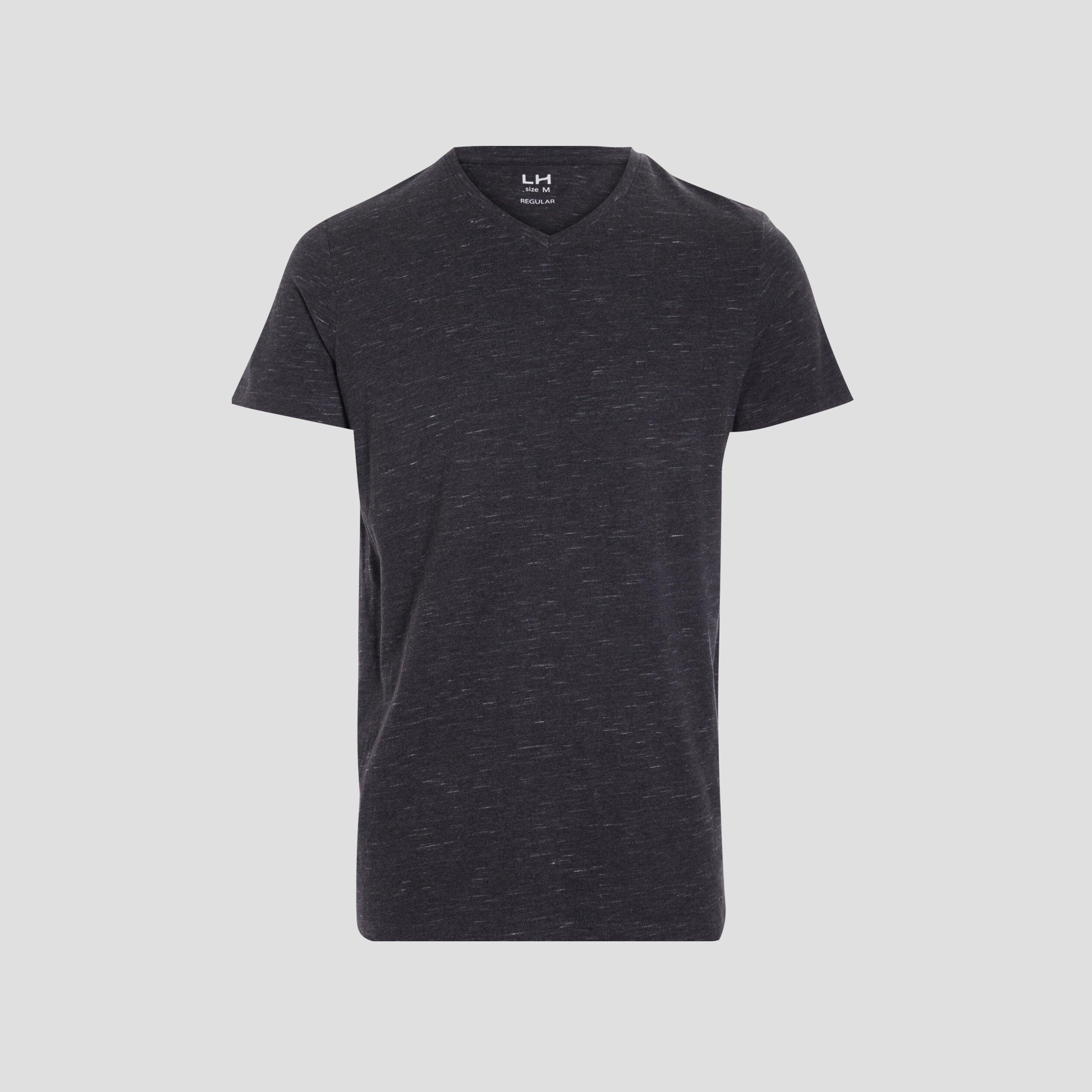 T-shirt manches courtes chiné gris foncé homme | La Halle