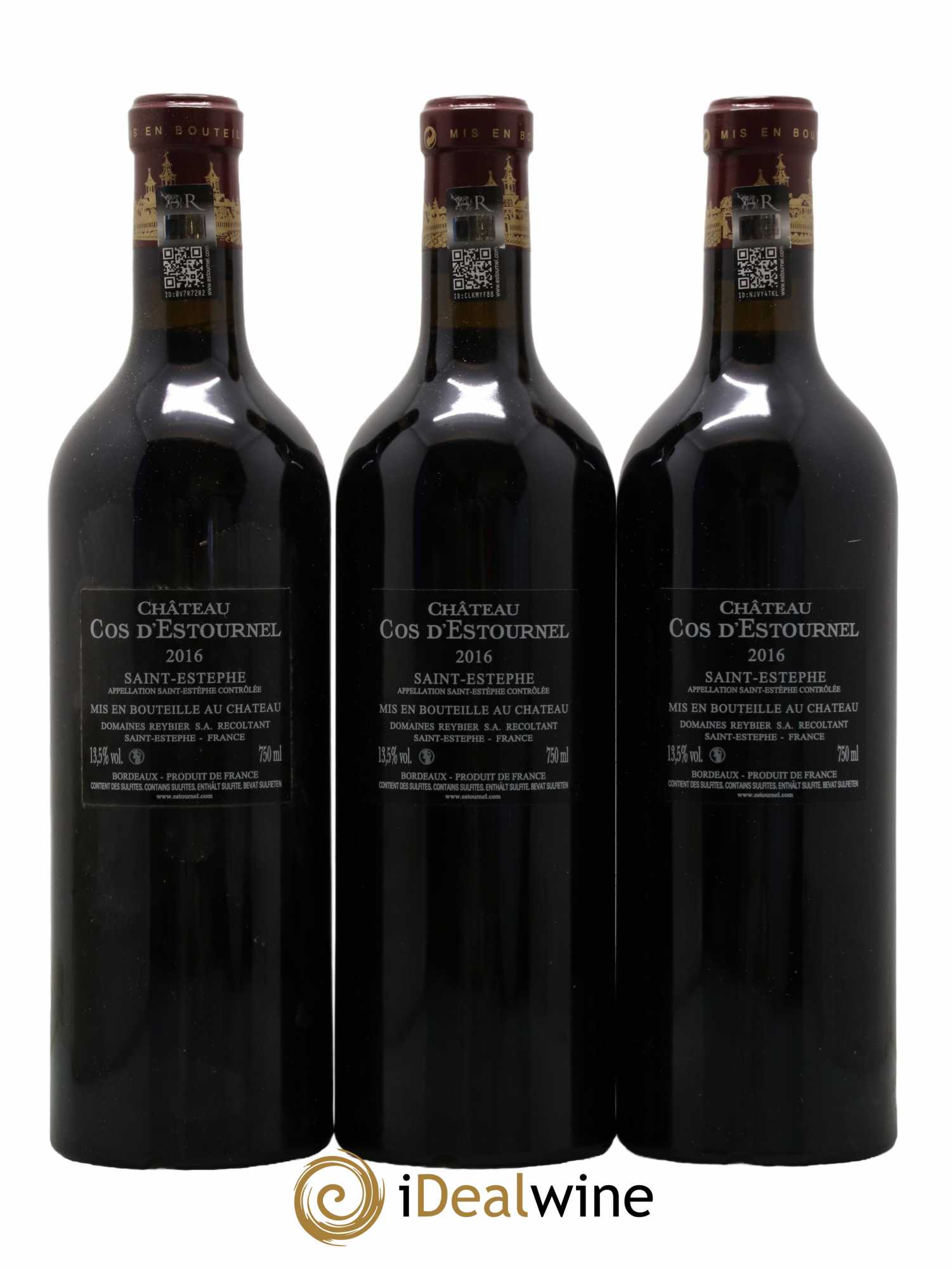 Cos d'Estournel 2ème Grand Cru Classé  2016 - Lot de 3 Bouteilles