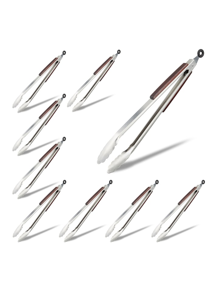 relaxdays 9x Grillzange in Silber günstig kaufen onesize