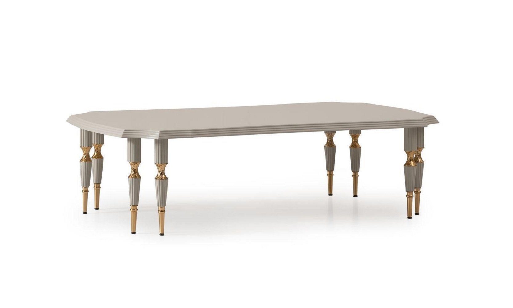 JVmoebel Esszimmer-Set Essgruppe Essecke Esstisch Stühle 9tlg Esszimmer Beige Holz Anrichte, (9-St., 1x Esstisch + 6x Stühle + 1x Sideboard + 1x Spiegel), Made in Europa
