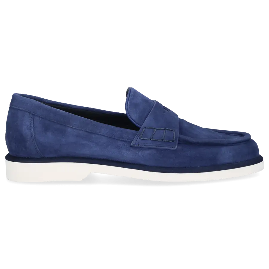 Santoni - Loafer 59818 Veloursleder - blau