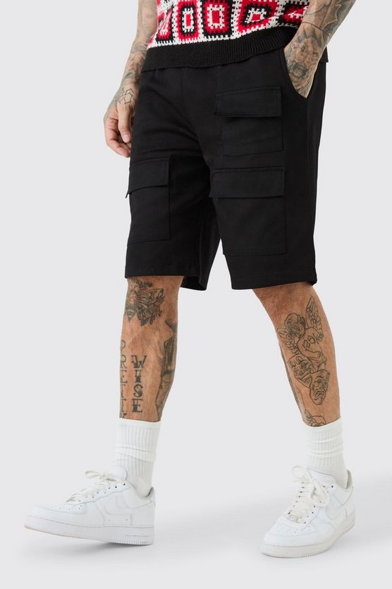 Tall lockere Utility-Shorts mit elastischem Bund