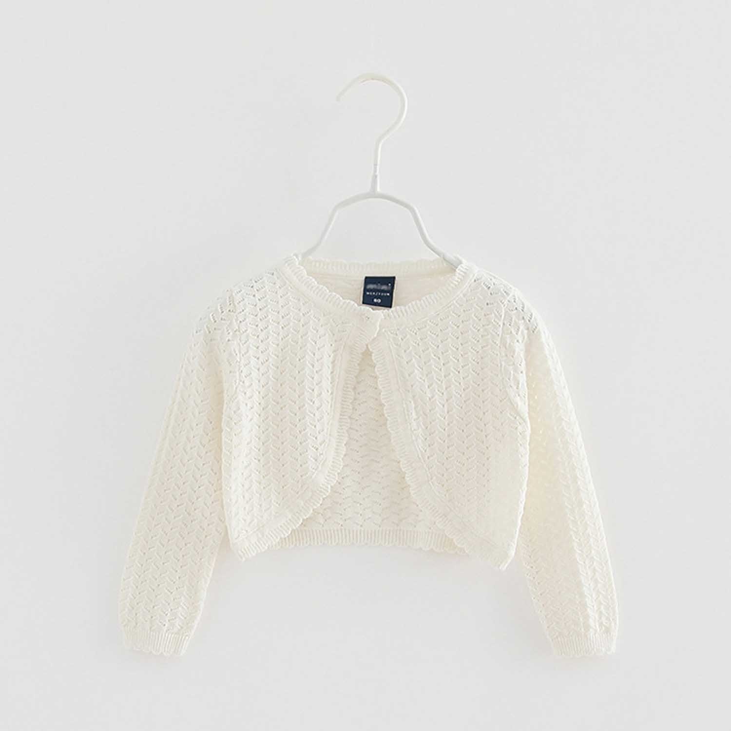 TOPMELON Bolero Strickbolero Shrug Kinder Strickjacke Vorne offen gehäkelt