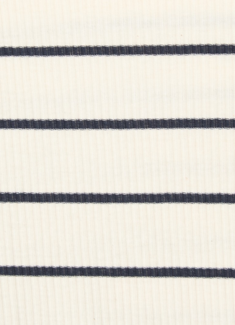 Penn & Ink Ribgebreide longsleeve met streepprint