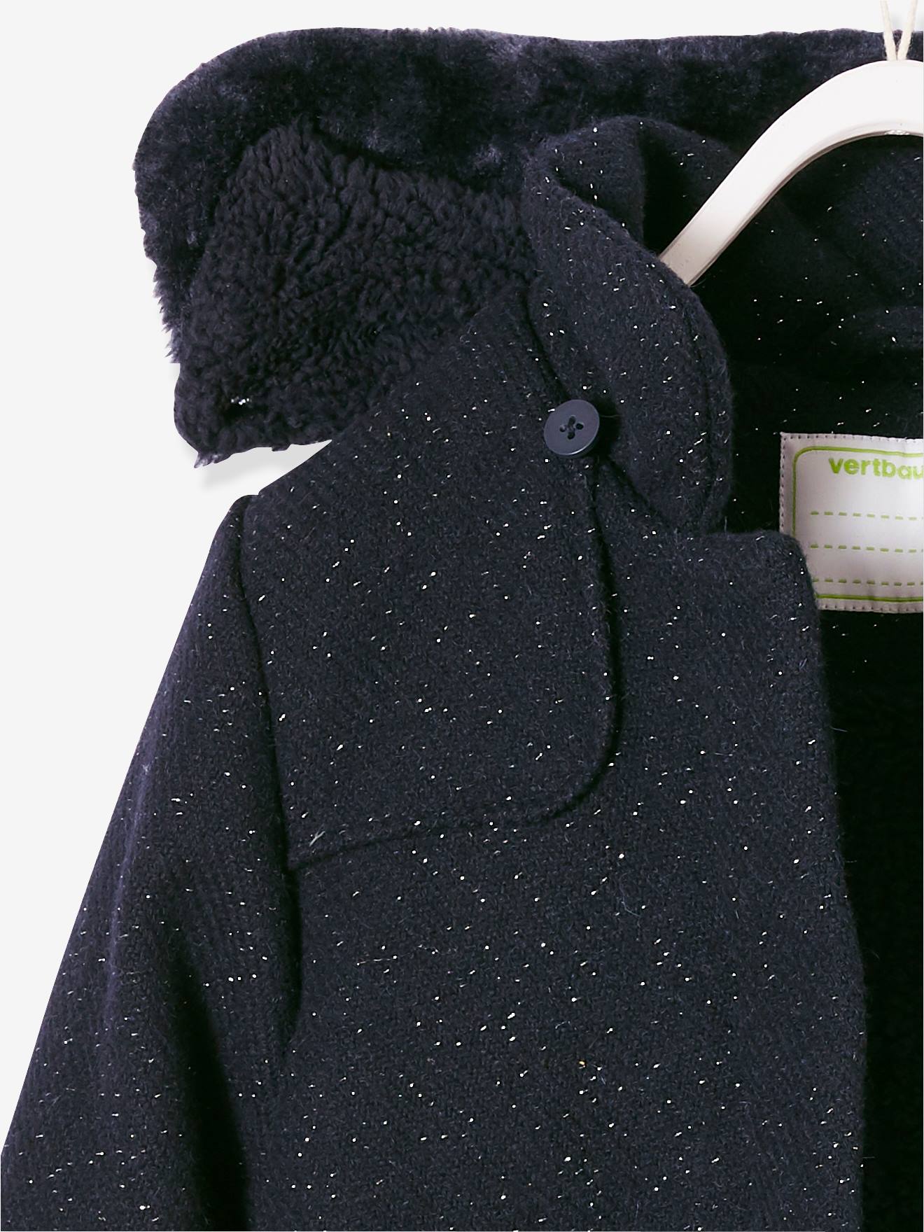 Vertbaudet Mädchen Wintermantel, Woll-Mix - violett