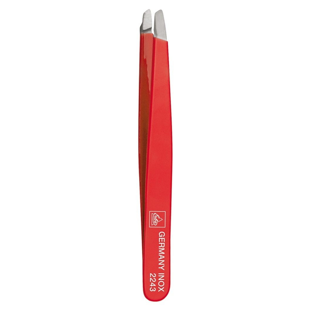 Pinzette. schräg. rot. 9.5 cm