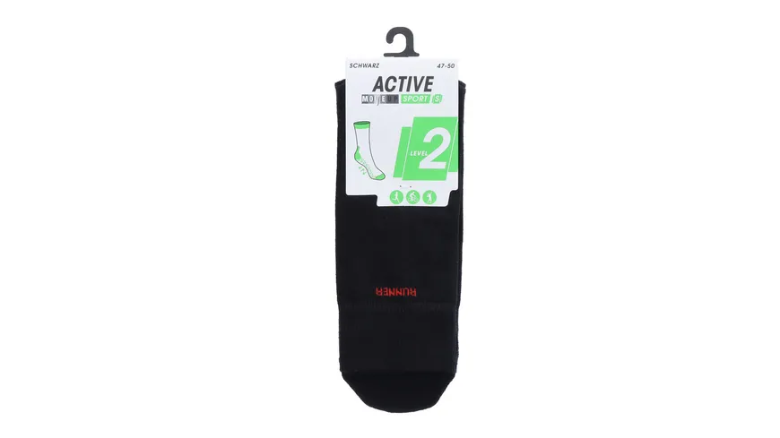 MOVE UP Unisex Sportsocken Runner schwarz