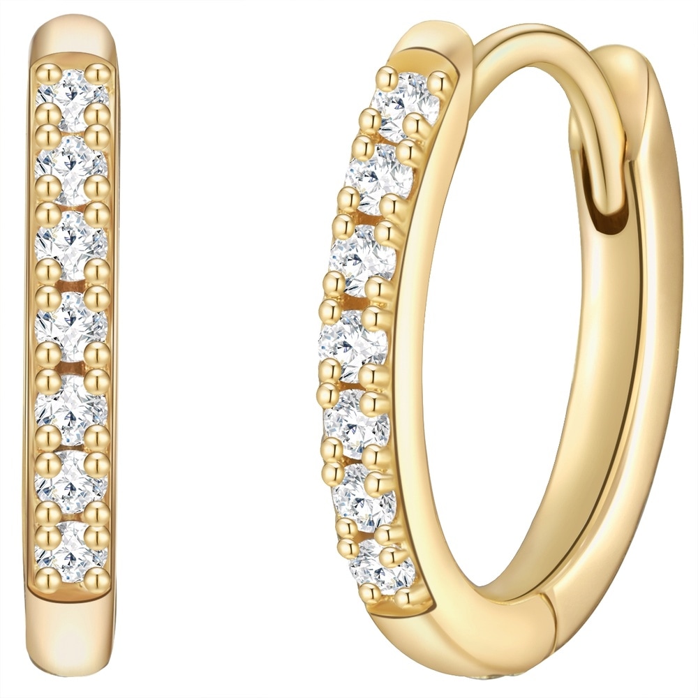 Glanzstücke München Créoles en argent Argent sterling Oxyde de zirconium (CZ) en Or jaune Boucles d'oreilles