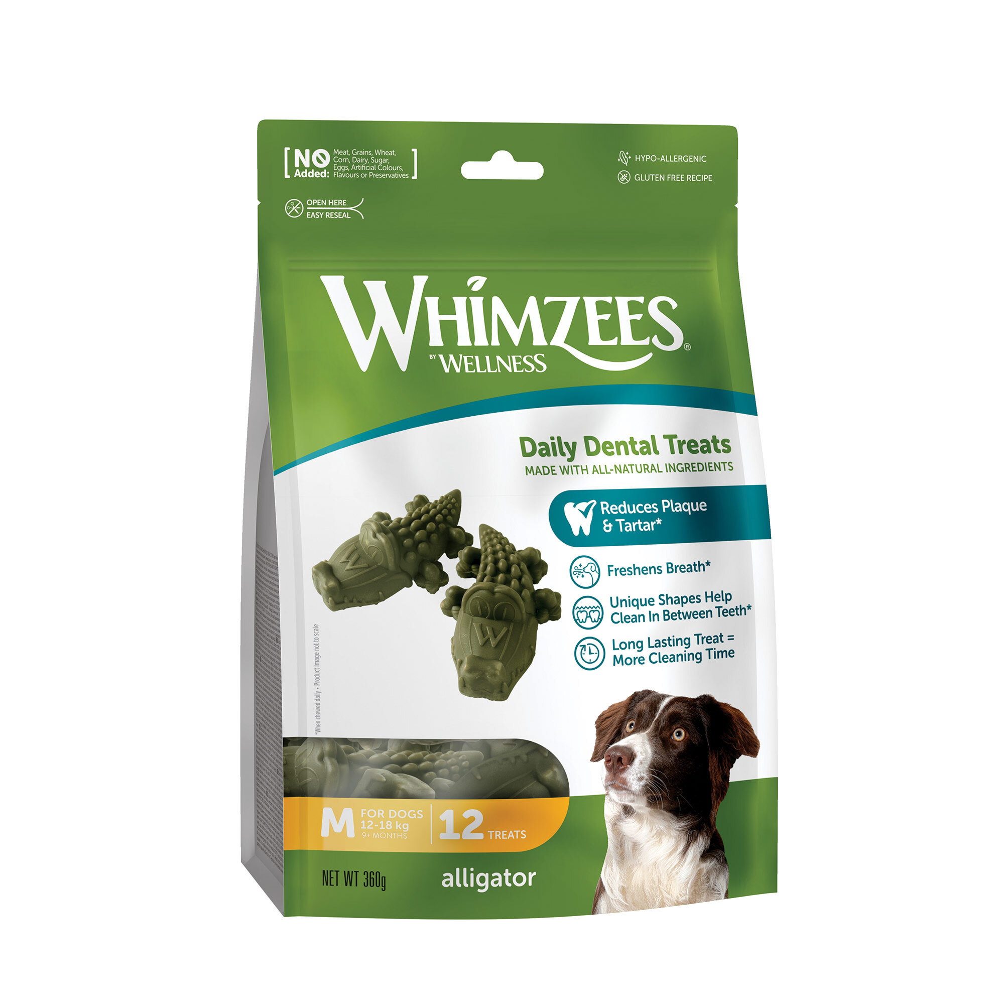 WHIMZEES Snacks WHIMZEES Zahnpflegesnacks Alligator 360 g (12 Stück)
