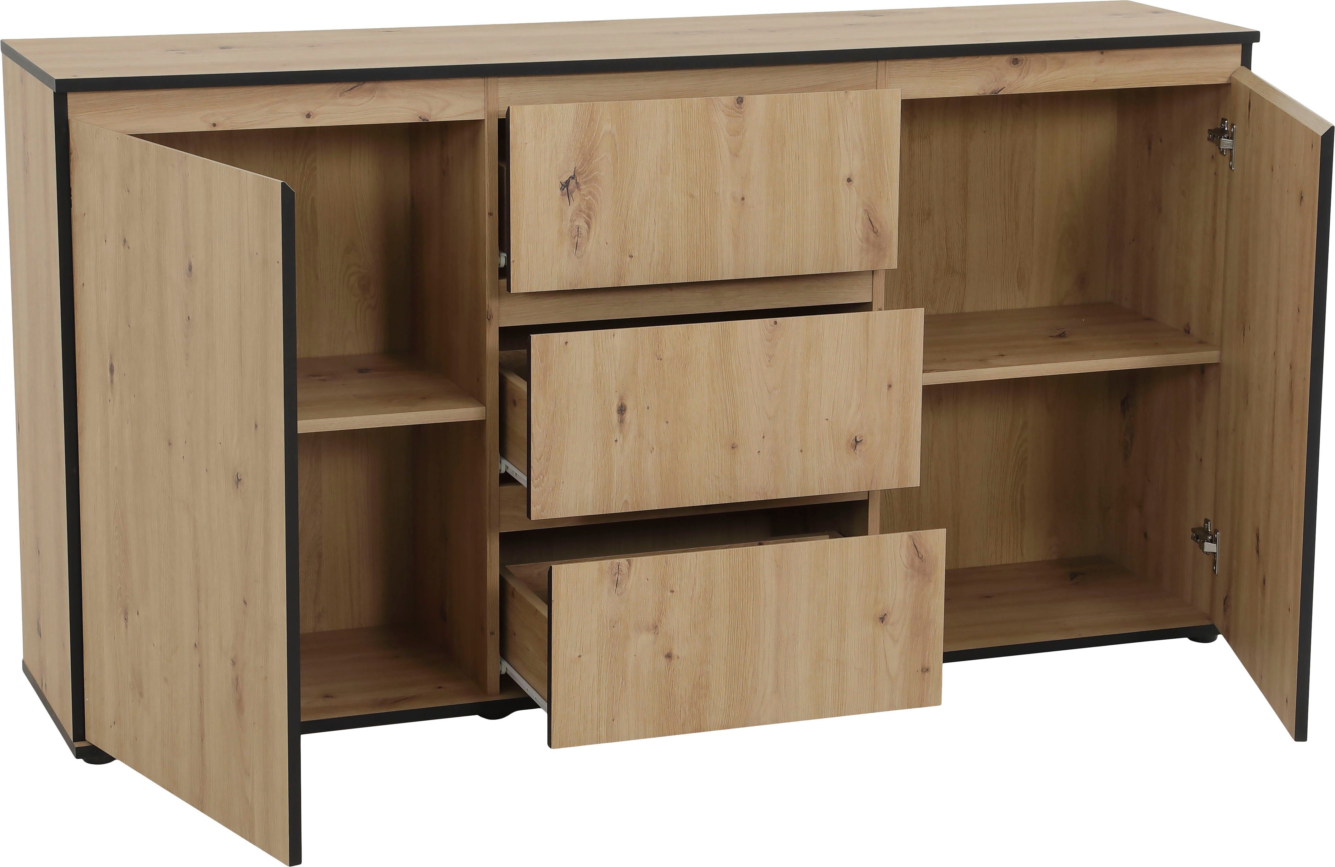 HELA Sideboard Ariana, mit angeschrägten Griffmulden, Breite 160 cm