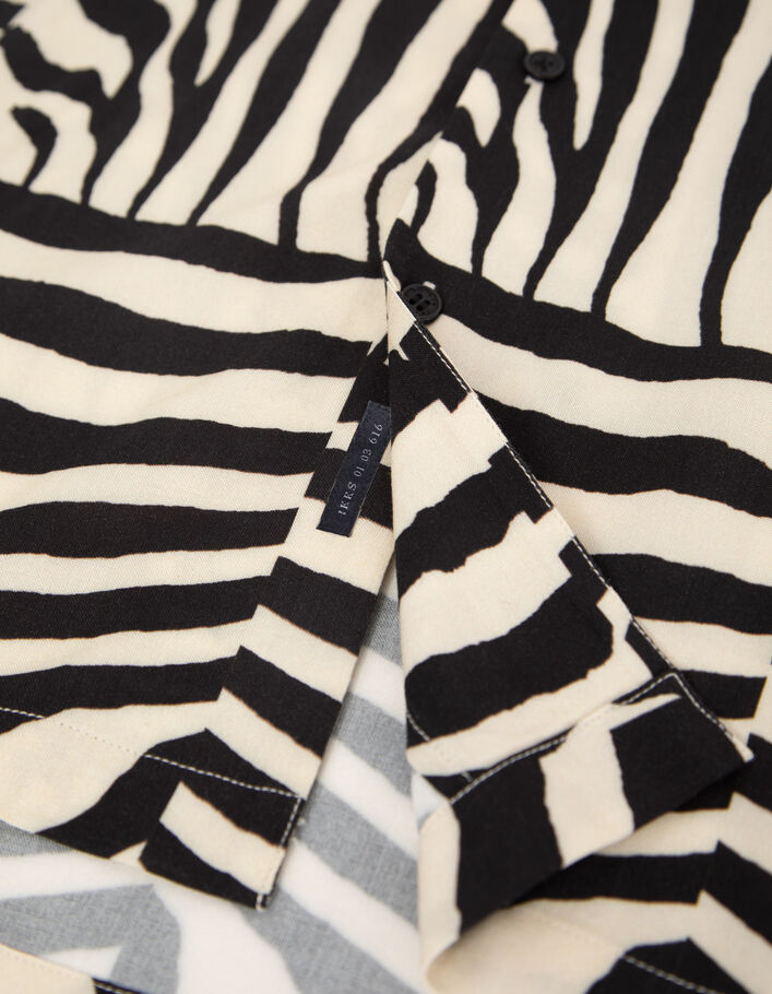 Chemise REGULAR noire LENZING™ ECOVERO™ motif zèbre Homme