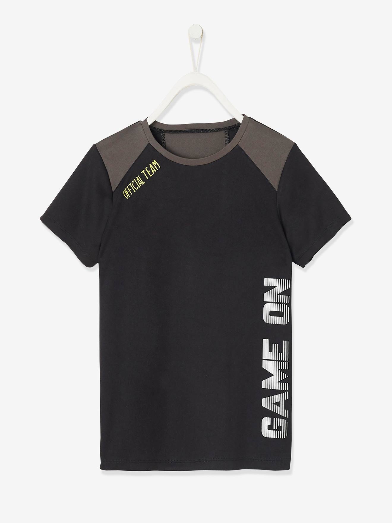 T-shirt de sport garçon matière technique effet colorblock bleu drapeau