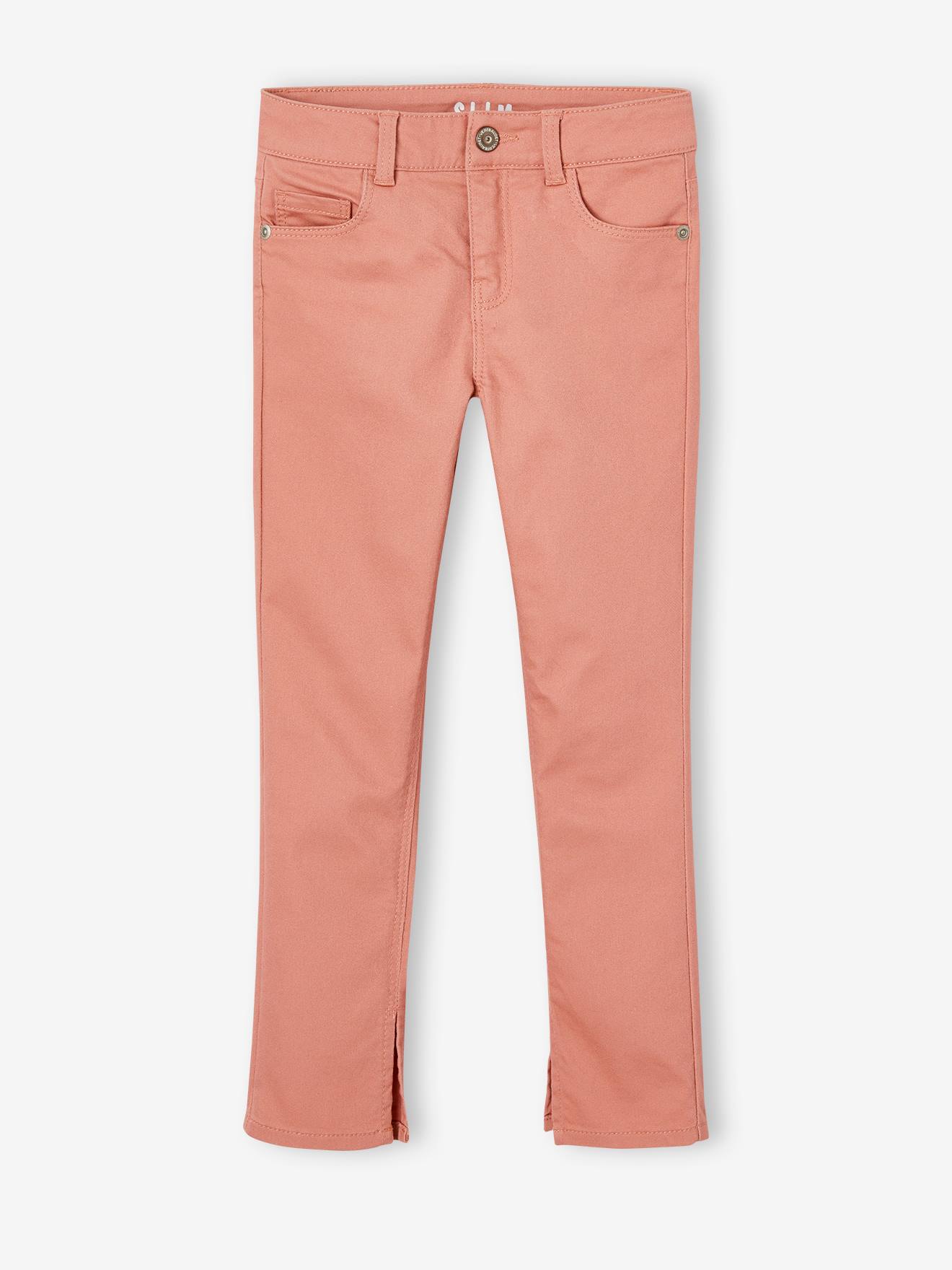 Vertbaudet Die UNVERWÜSTLICHE, robuste Mädchen Jeans, Slim-Fit - pfirsich