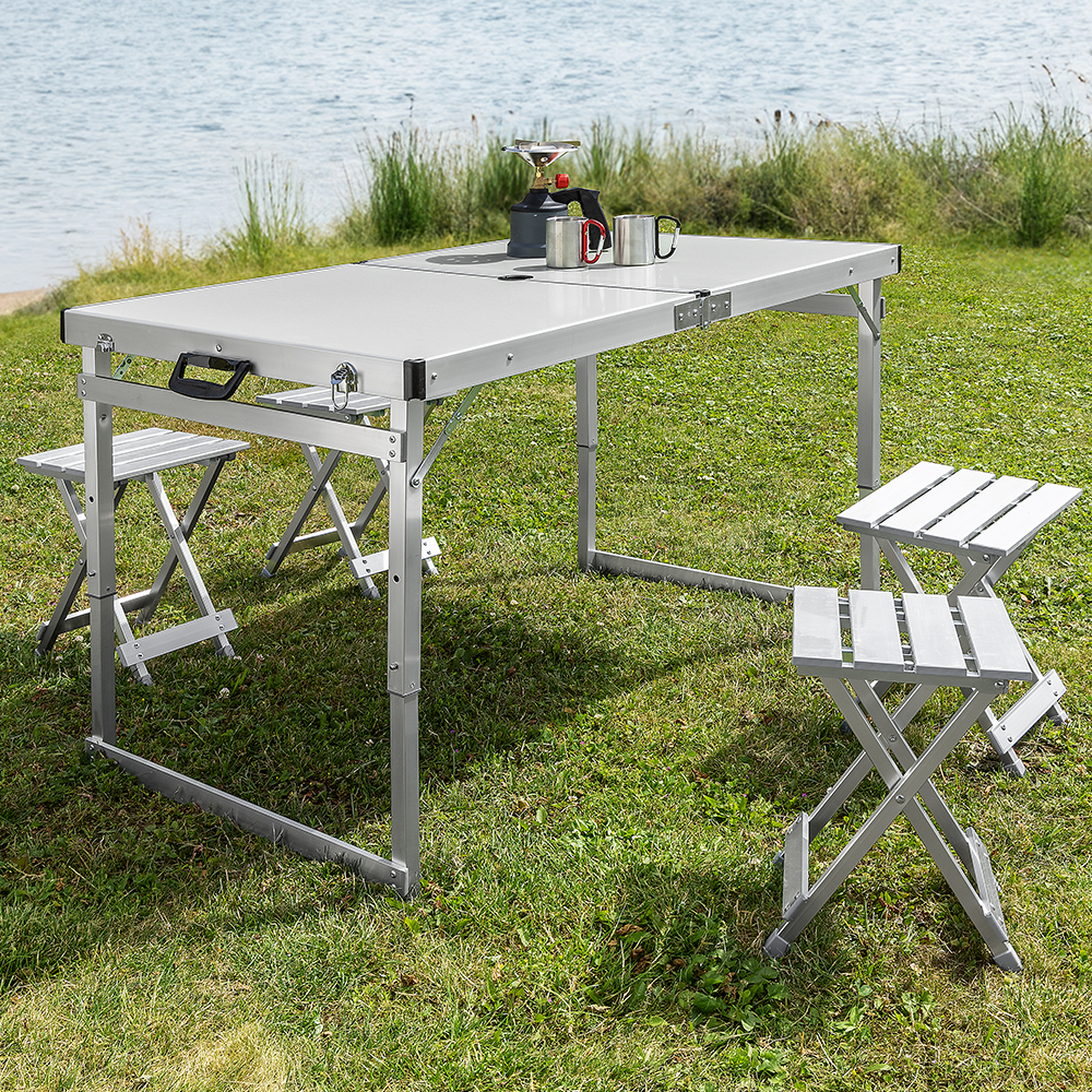 Better Home Faltbare Outdoor Campingtisch mit 4 Hocker