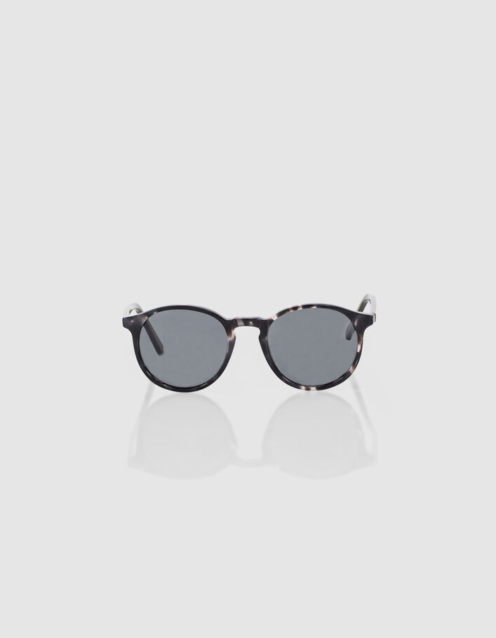 Lunettes solaires écaille noire branches kaki mixte