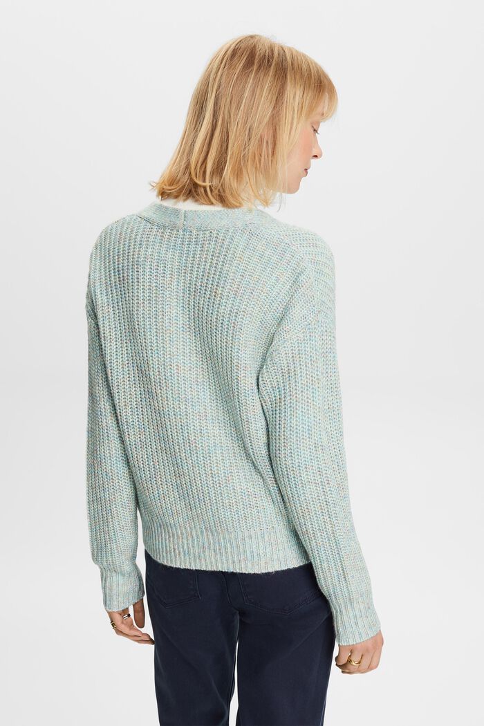 Mehrfarbiger Rippstrick-Cardigan