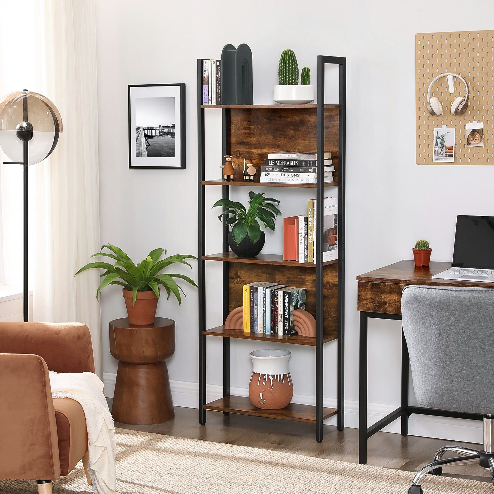 VASAGLE Bücherregal, Küchenregal, Standregal, multifunktional, 5/6 ebenen