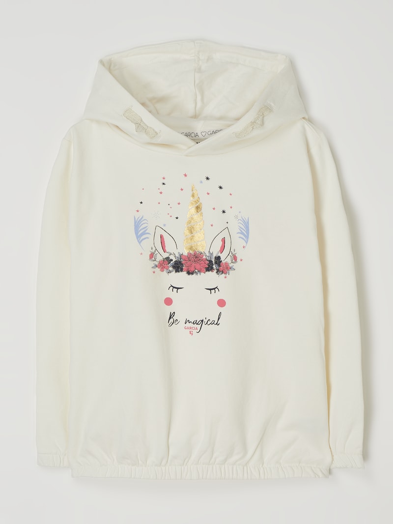 Hoodie mit Print in offwhite