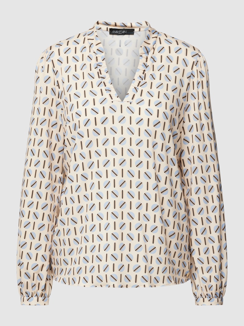 Blusenshirt mit Allover-Muster in ecru