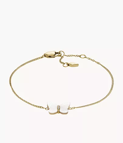 Fossil Gliederarmband Sutton Radiant Wings Butterfly Perlmutt weiß