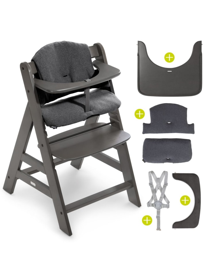Hauck Hochstuhl Alpha Charcoal Selectline - im Sparset inkl. in braun,schwarz günstig kaufen onesize