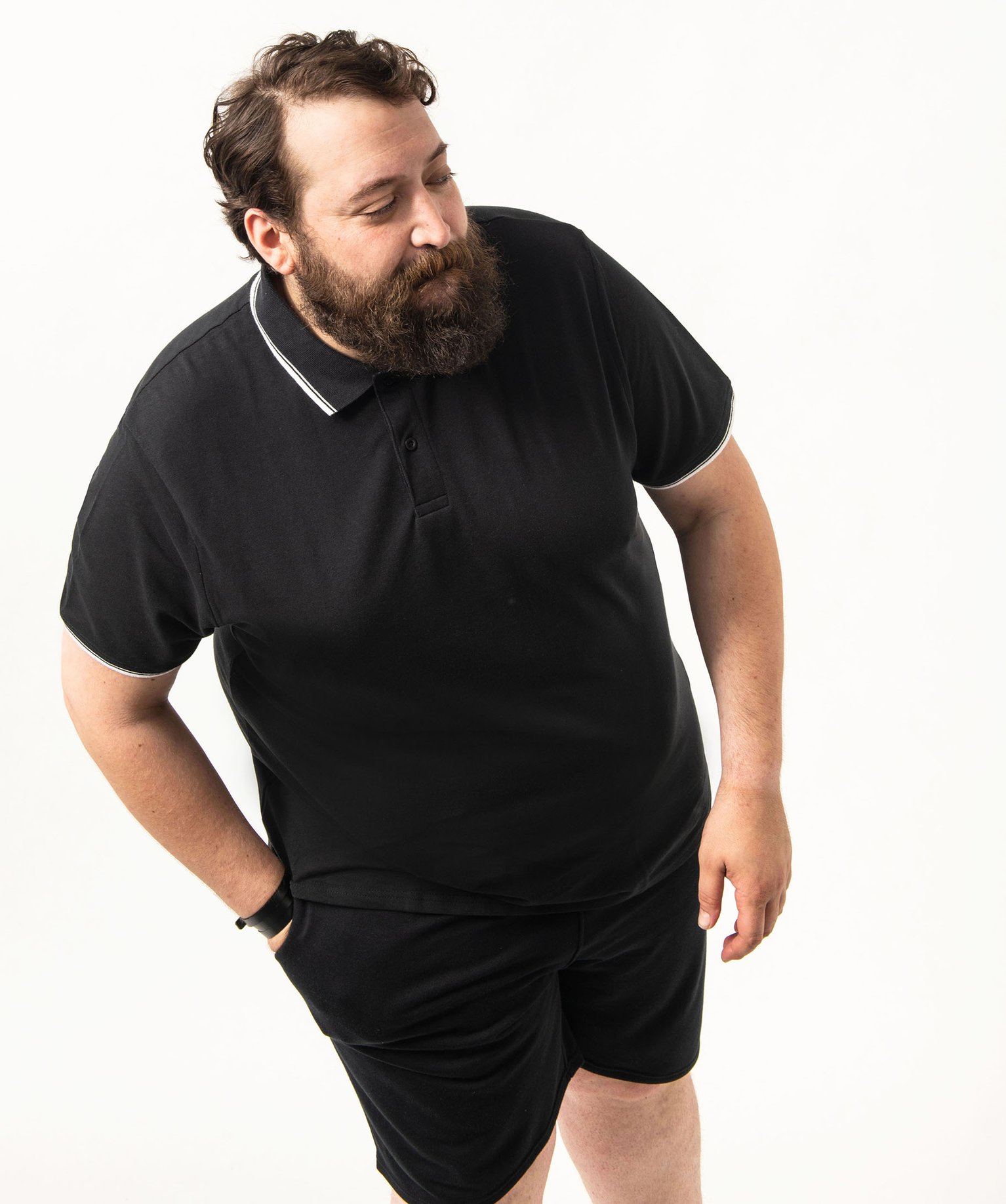 Polo homme à manches courtes et finitions contrastantes noir | GEMO