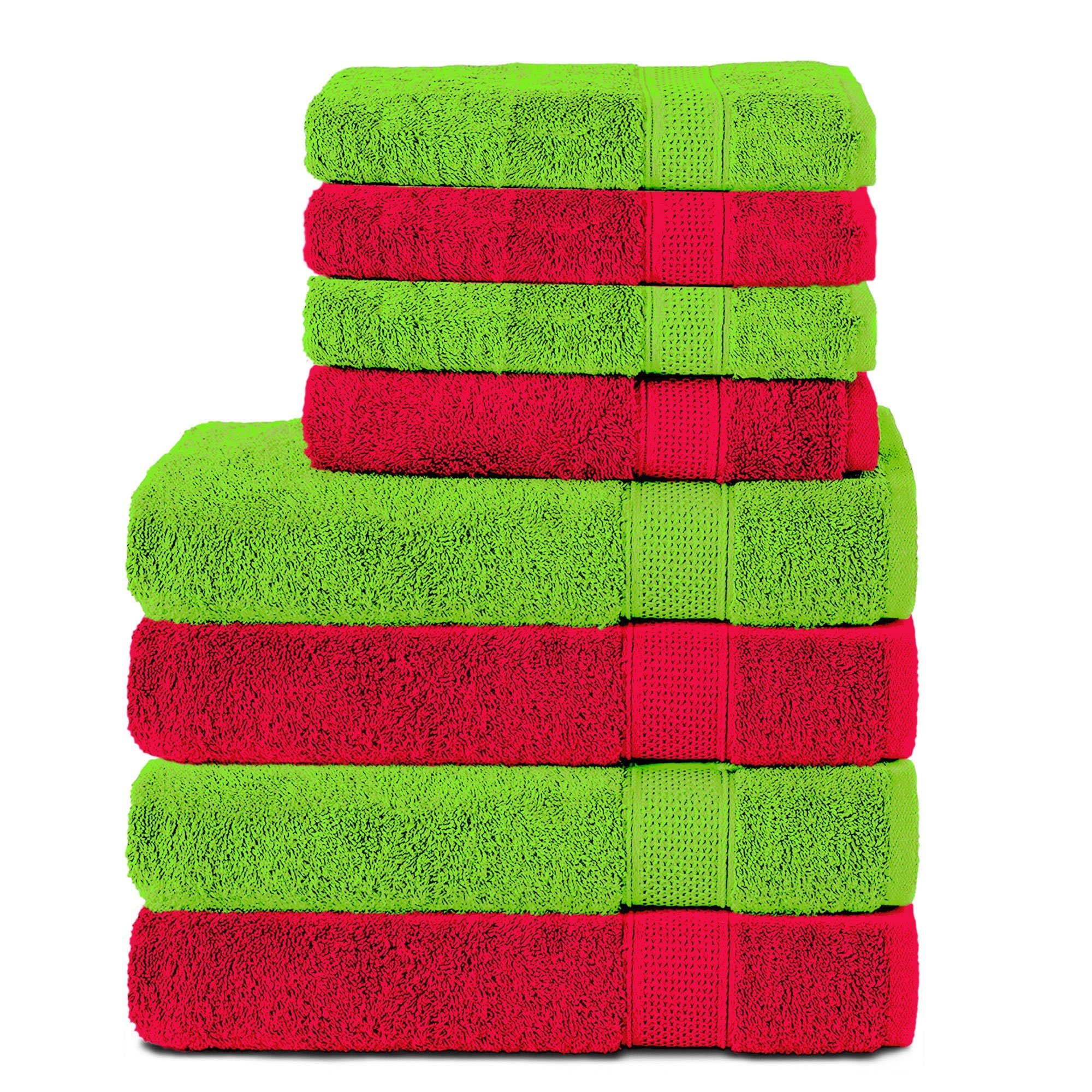 Komfortec Handtuch Set 100% Baumwolle, 4 Badetücher 70x140 und 4 Handtücher 50x100 cm, Frottee, (Packung, 8-tlg), Badehandtuch & XXL Saunatuch, Weich, Towel, Groß