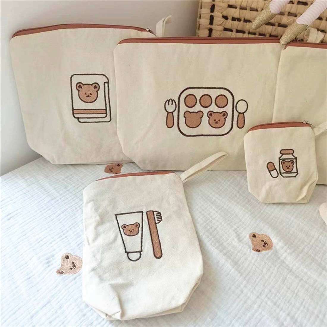 YANN Aufbewahrungstasche Tragbare Aufbewahrungstasche aus Segeltuch, (Aufbewahrungstaschen-Set mit innenliegender wasserdichter Reise-Make-up-Aufbewahrungstasche, 7-tlg)