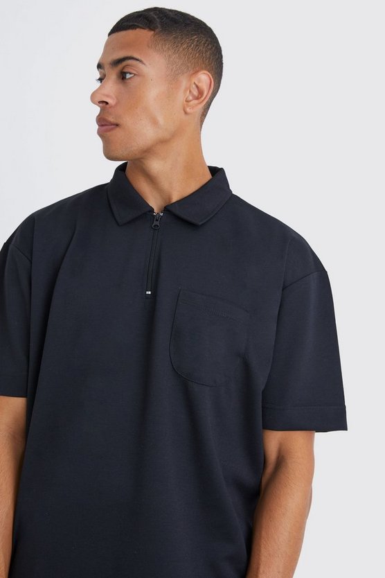 Oversize Poloshirt mit Taschen