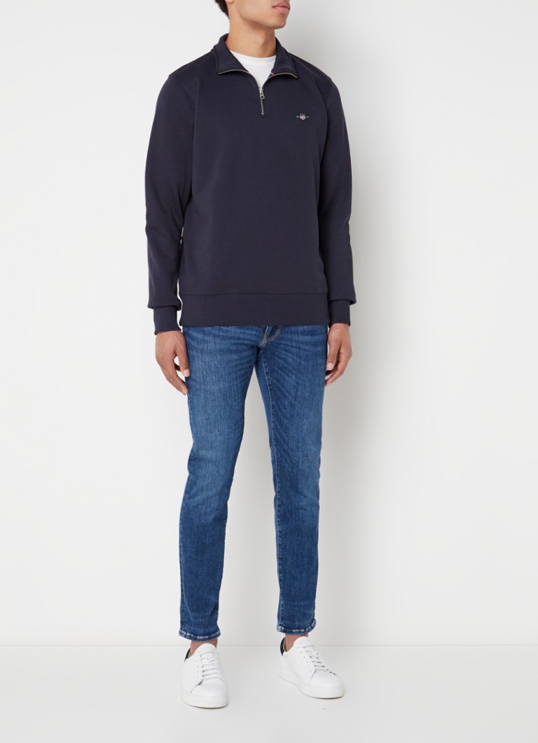 Pull Gant à demi-zip et logo brodé