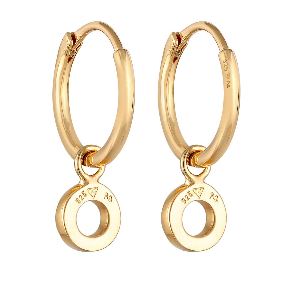 Elli Elli Boucles d'Oreilles Femmes créoles pendentif rond avec cristaux en argent ste Boucles d'oreilles