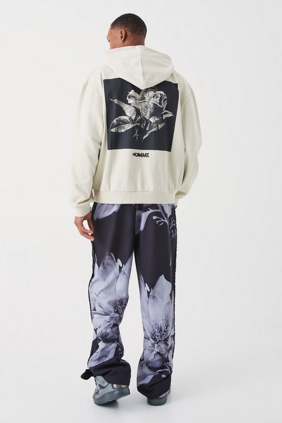 Kastiger Oversize Hoodie mit Print