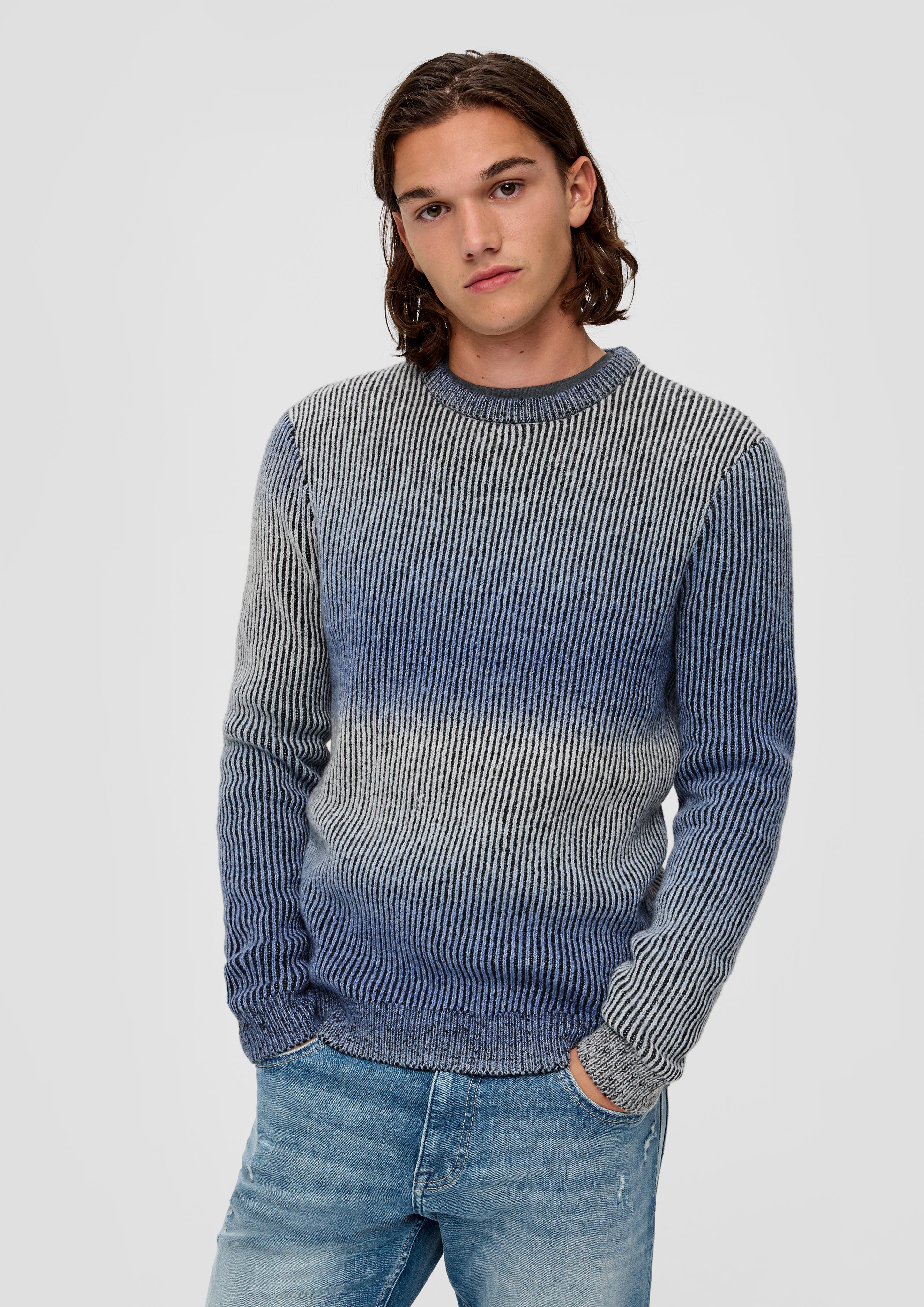 Strickpullover mit Rippblende  2138717-55G0