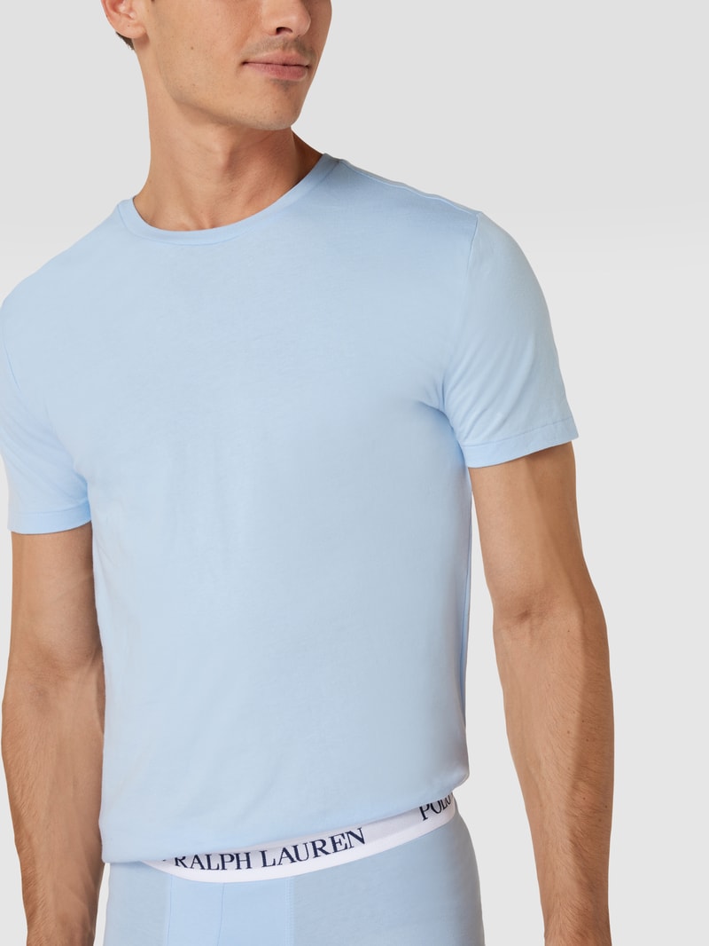 T-Shirt mit Logo-Stitching im 3er-Pack in blau