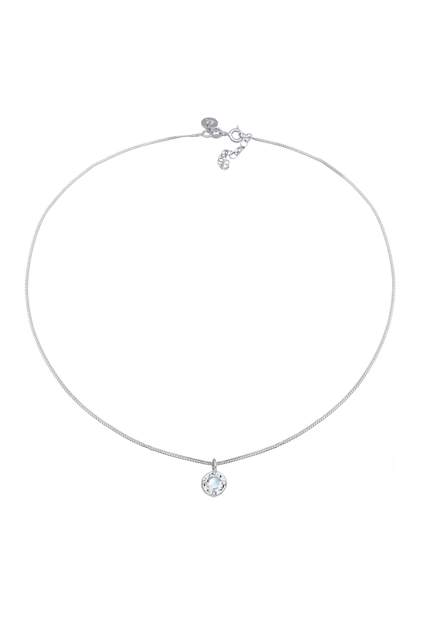 Elli PREMIUM Women's Basic Sparkling Choker Necklace with Crystal in 925 Sterling Silver