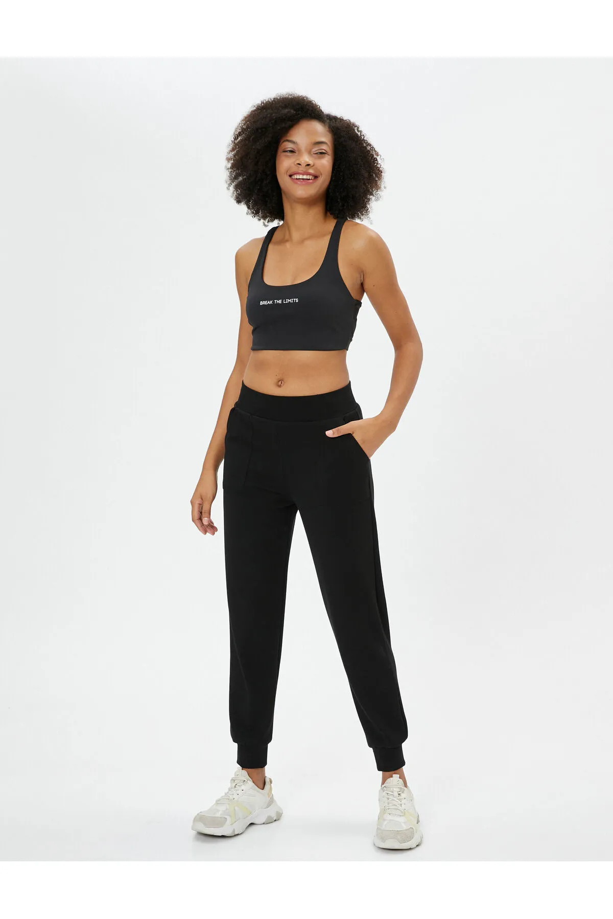 Koton  Jogger-Jogginghose mit hoher Taille und Tasche aus Viskose-Mischgewebe