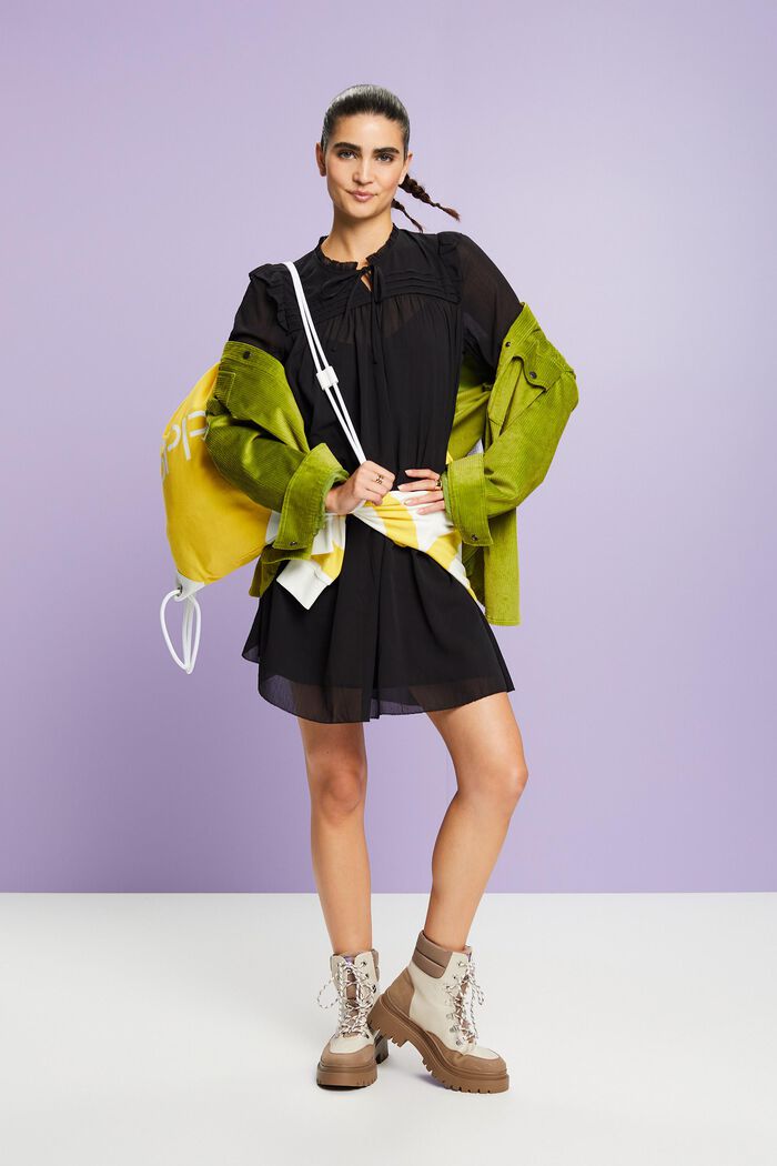 Crêpe-Chiffon-Minikleid