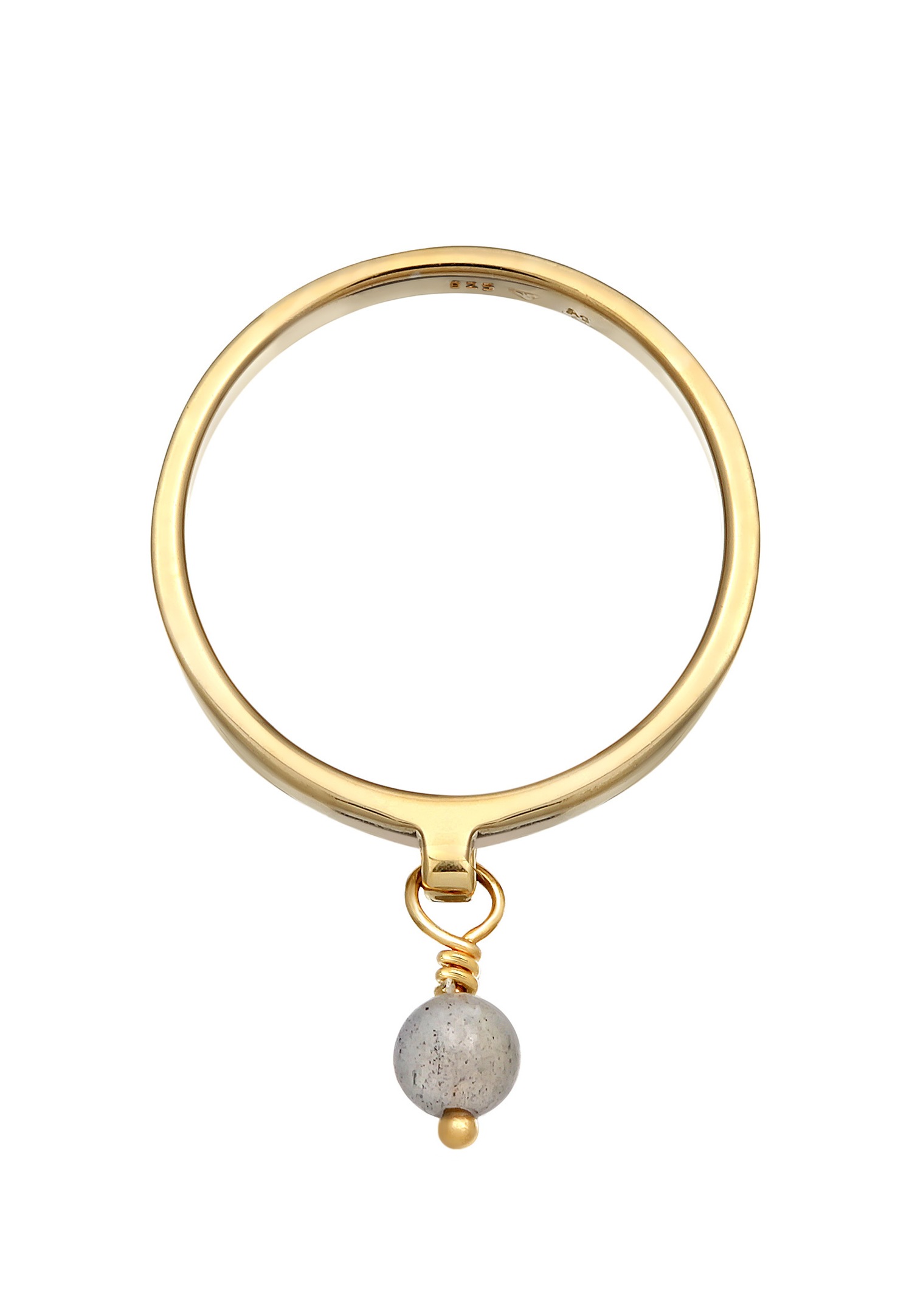 Anello da donna Elli PREMIUM con ciondolo a perla e labradorite in argento sterling 925 placcato oro