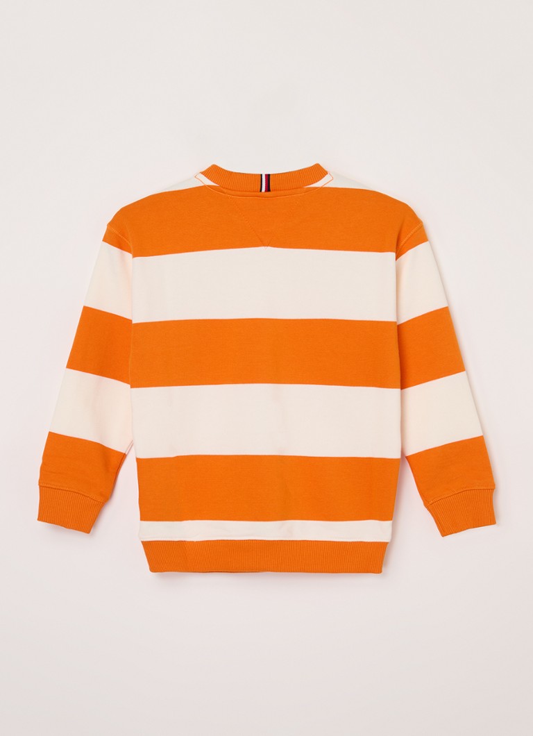 Pulover cu dungi și logo Tommy Hilfiger