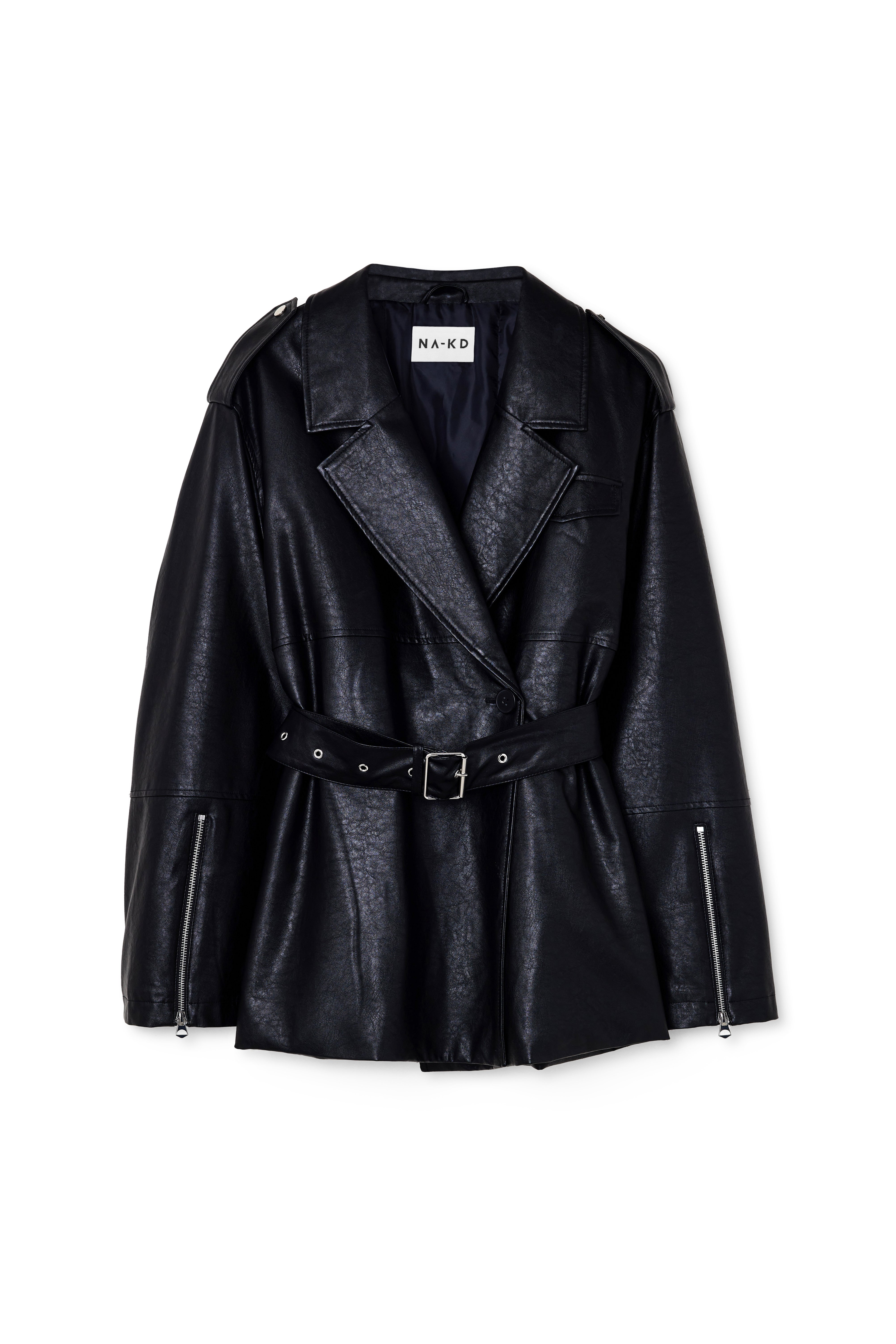 Übergroße PU-Jacke