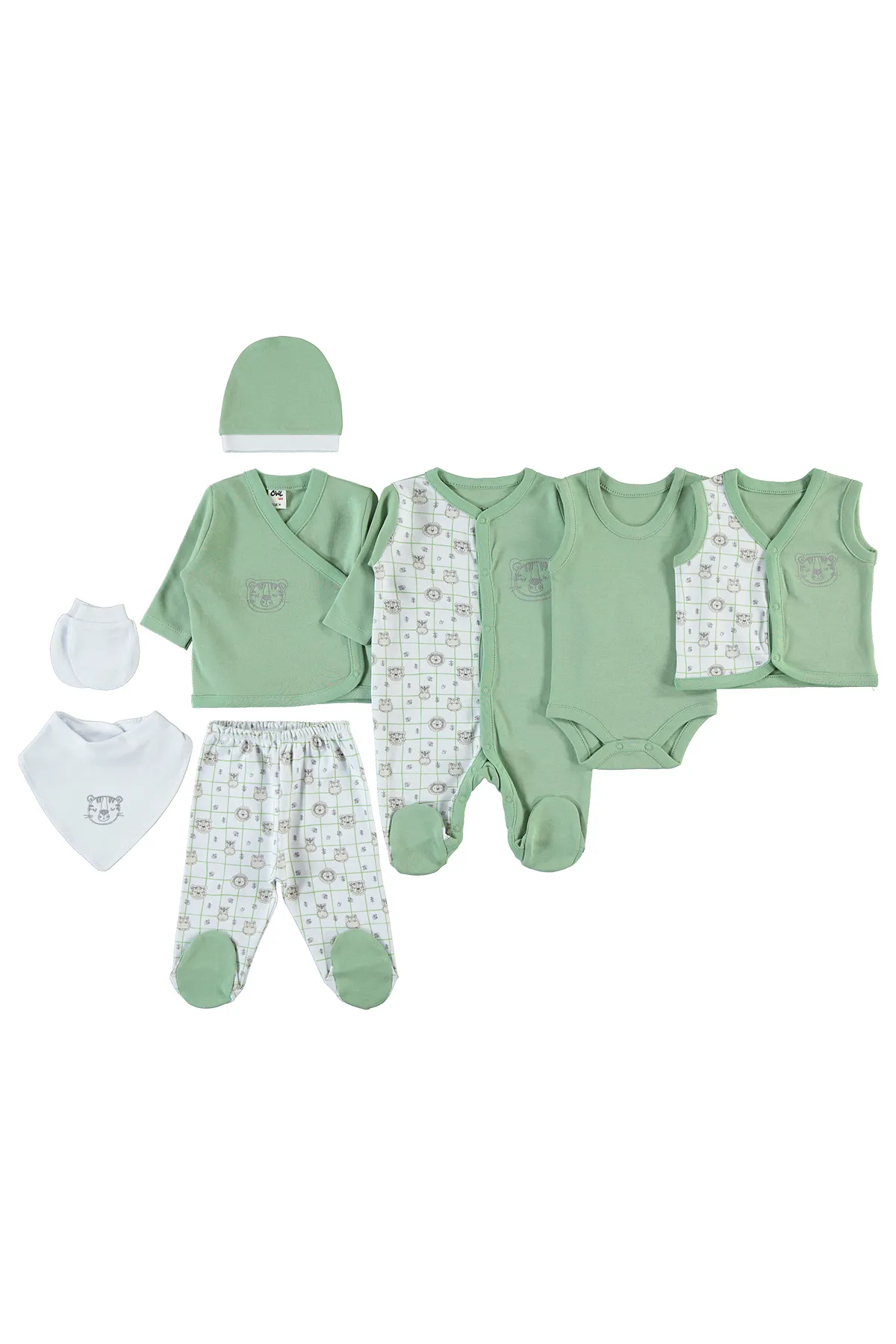 Civil Baby  8-teiliges Body-Set für Babys, Jungen, 0 Monate, Khaki