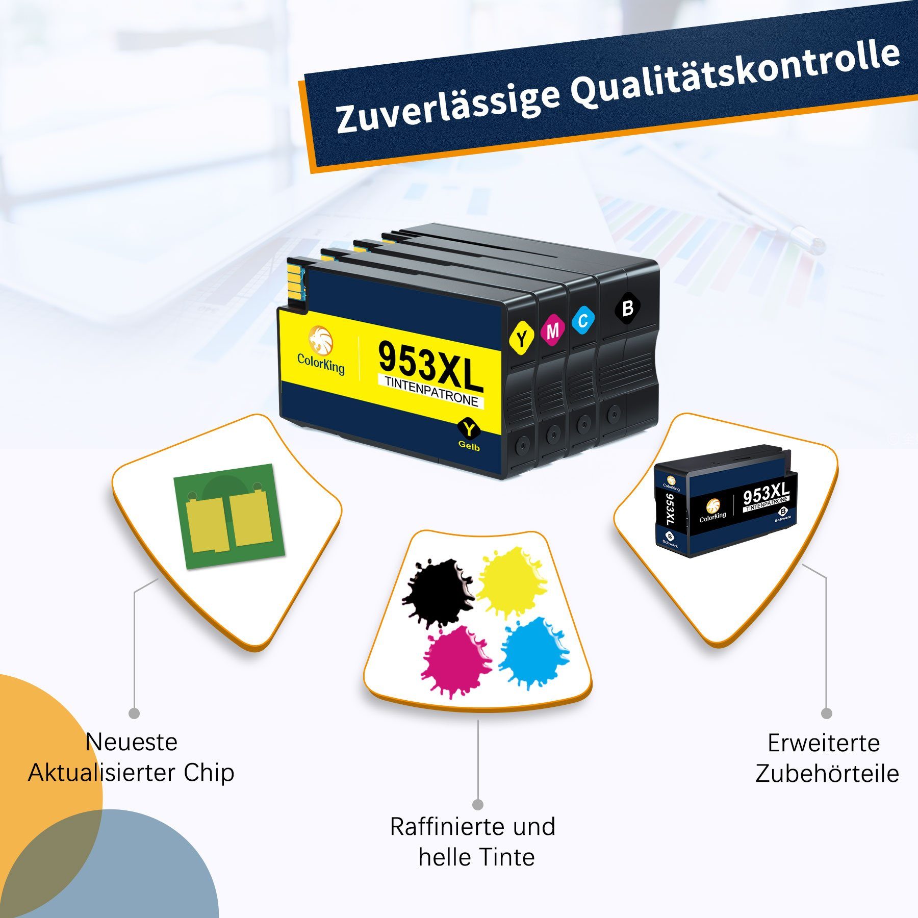 ColorKing 953 XL 953XL Ersatz für HP HP953XL HP953 Multipack Tintenpatrone