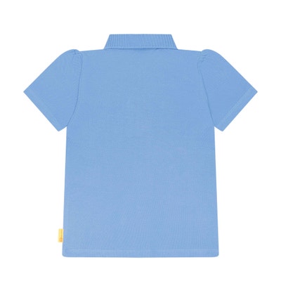 Poloshirt kurzarm, mittelblau für Mädchen
