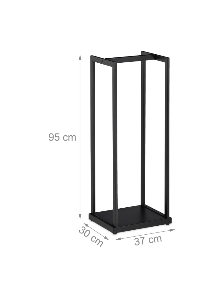 relaxdays Kaminholzregal in Schwarz - (B)37 x (H)95 x (T)30 cm günstig kaufen onesize